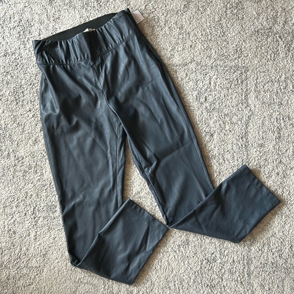 NWT Brochu Walker Slate Grey Trouser Pants Sz Small Leather-Like Skinny Dressy